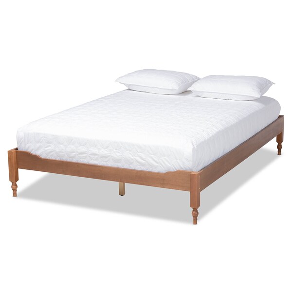 Baxton Studio Laure Ash Walnut Finished Wood Full Size Platform Bed Frame 161-10208 - main